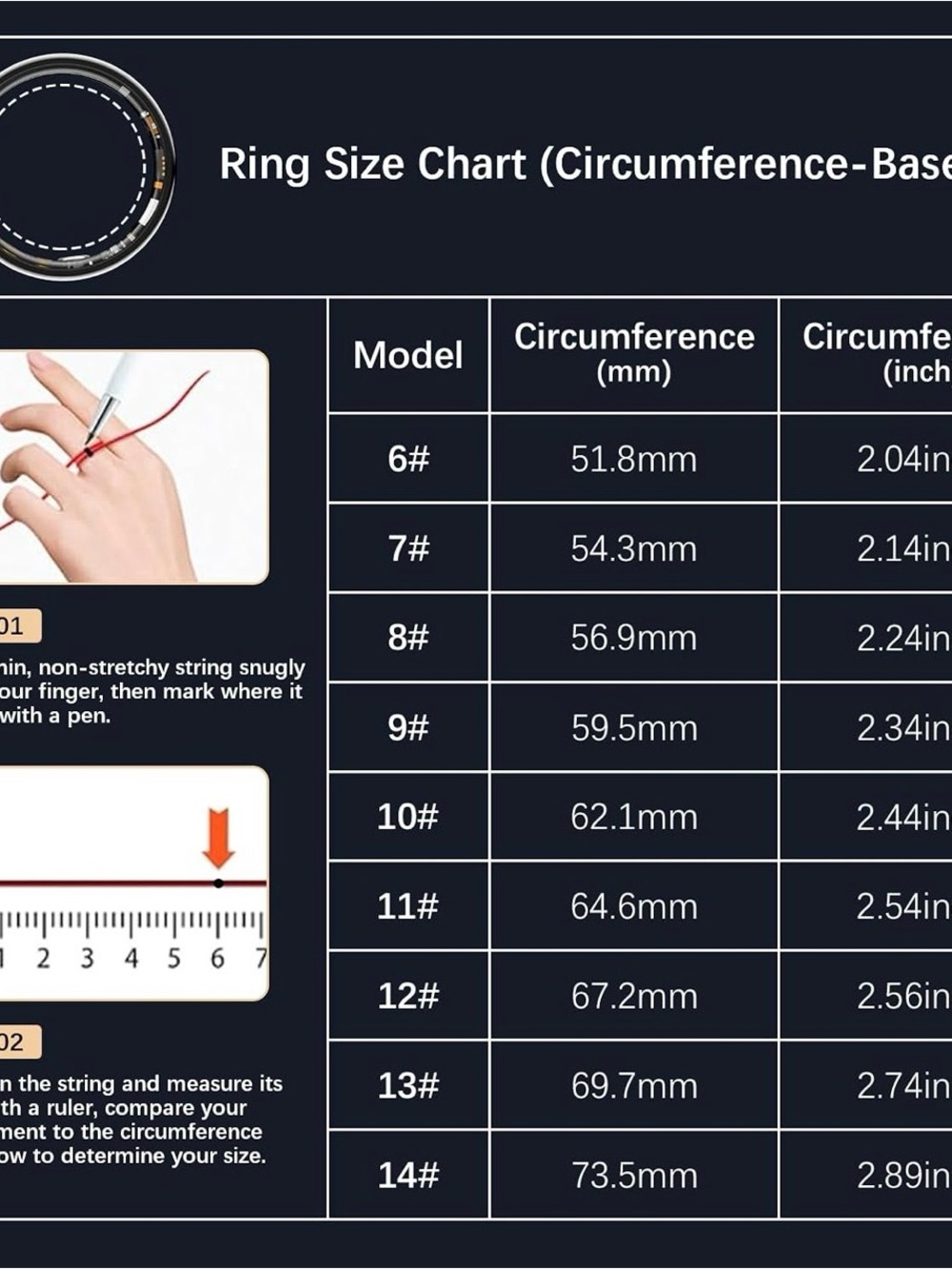 Smart Health Tracking Ring - Black - Picture 2 of 13
